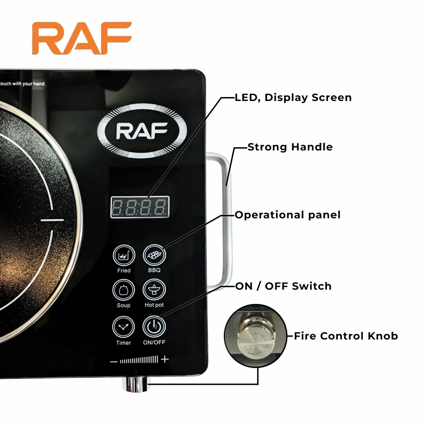 RAF Infrared Cooker & Hot Plate  – Multifunction & Digital Display – 3500W -1 Year Warranty